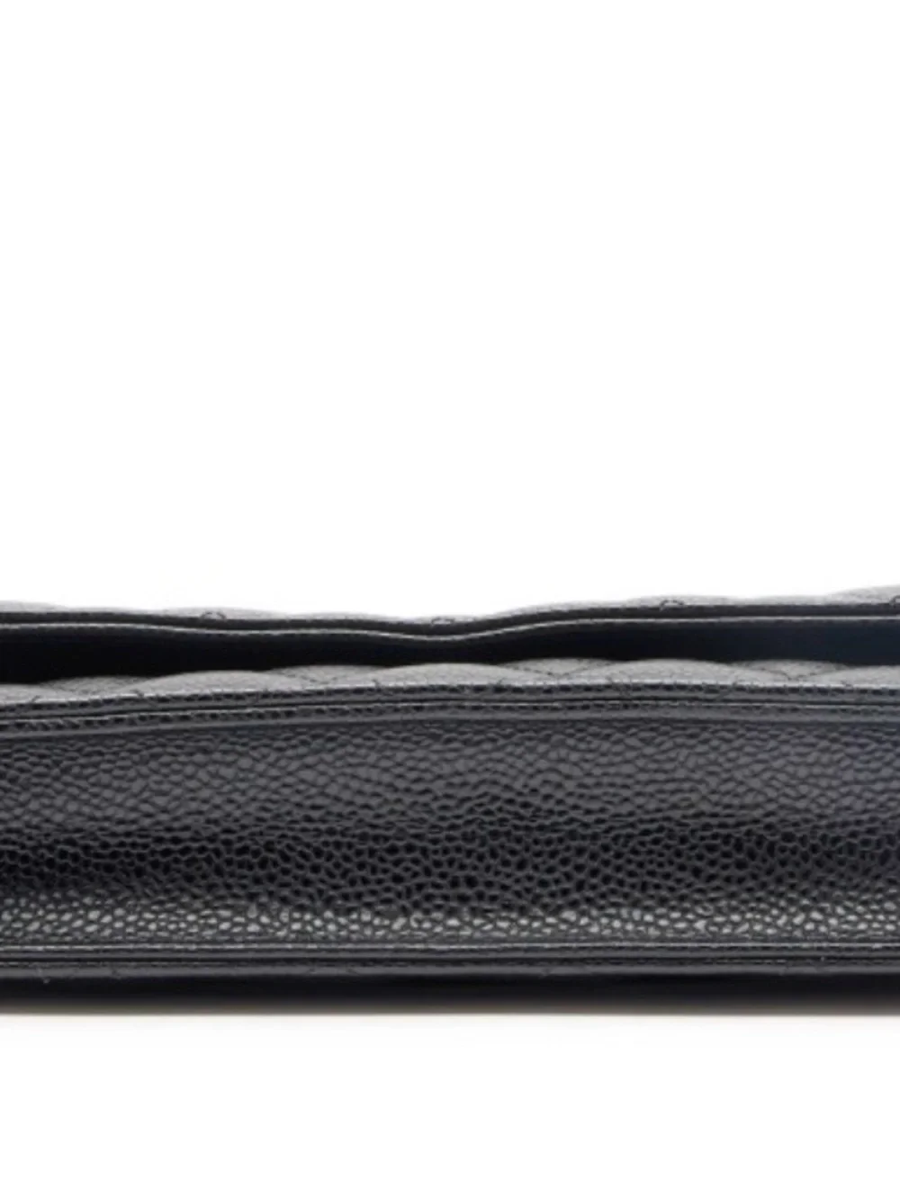 CHANEL Black Quilted Leather Crossbody Wallet with Silver CC